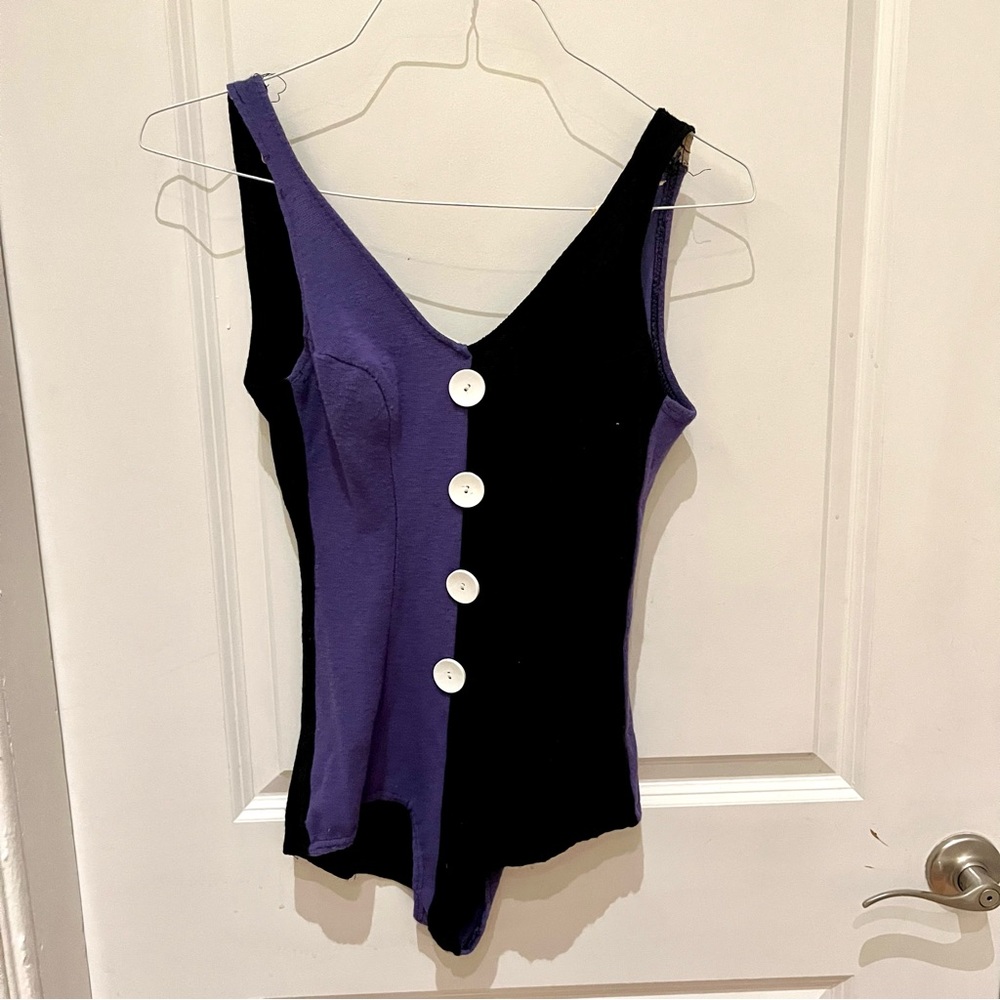 Vintage 50s/60s harlequin bodysuit with low back